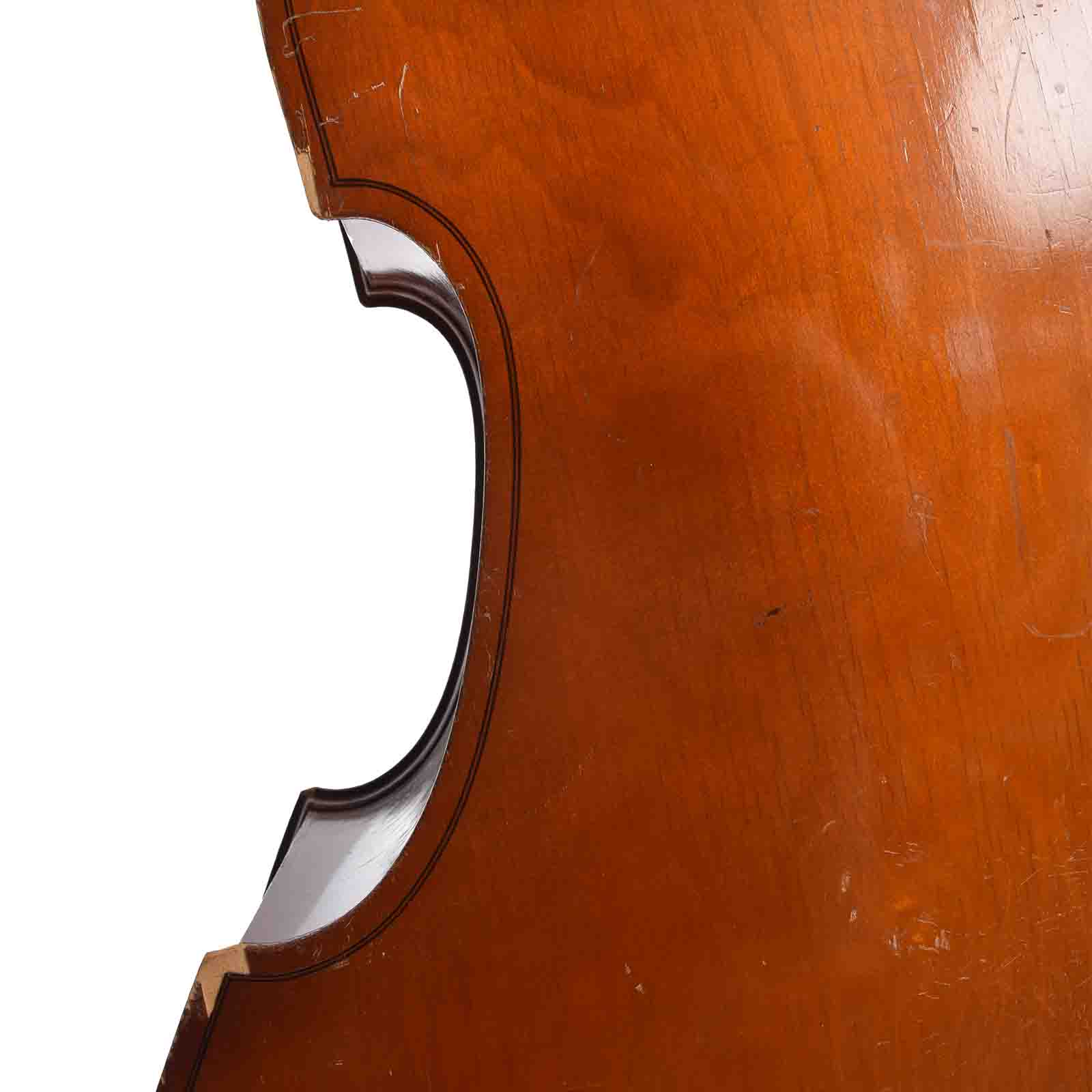 Rear waist of Gustav Meinel 3/4 Upright Bass (1974)