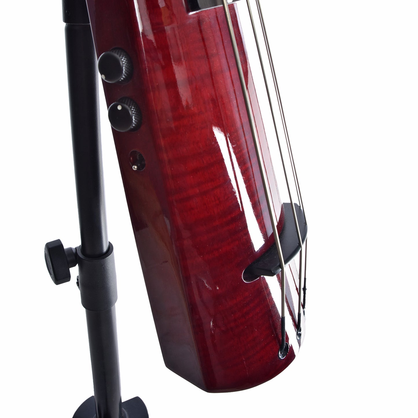 Bridge and controls of NS Design WAV4 Upright Electric Double Bass 