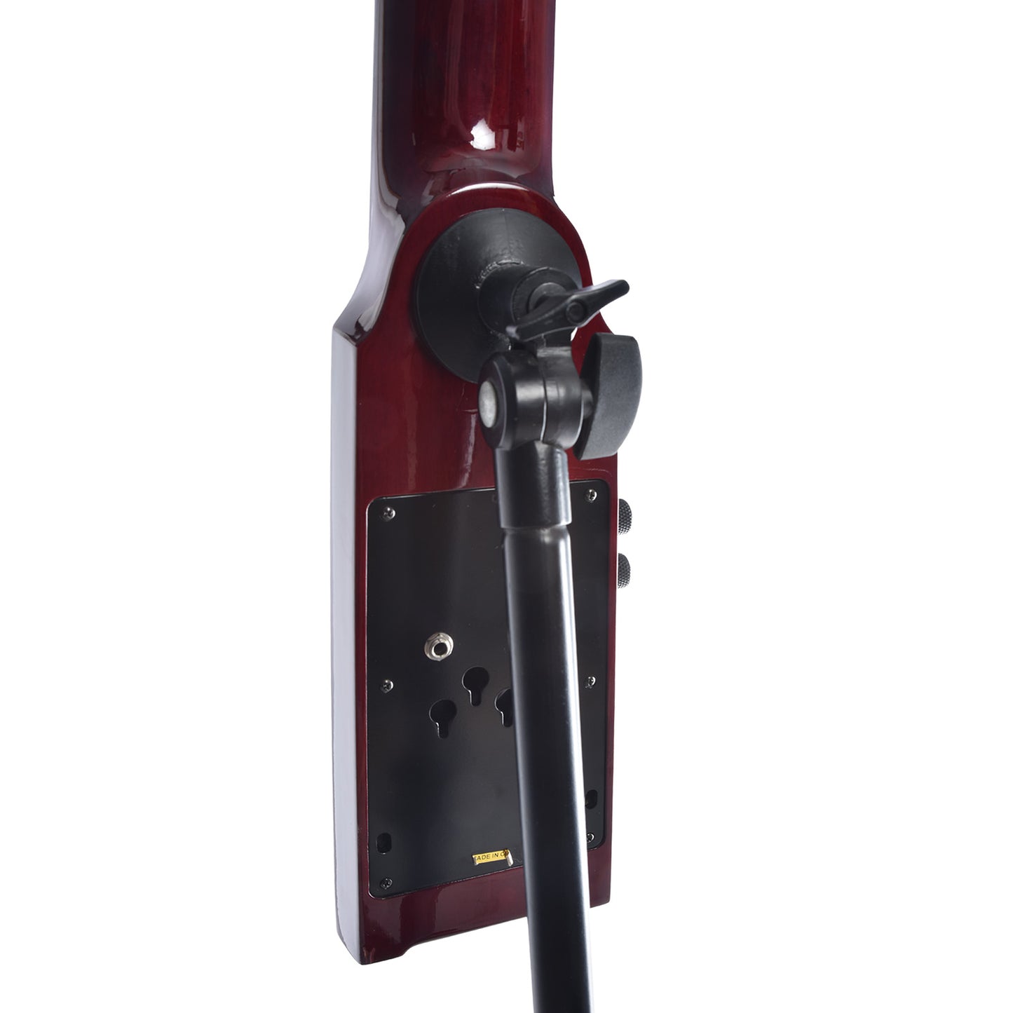 Back and side of NS Design WAV4 Upright Electric Double Bass 