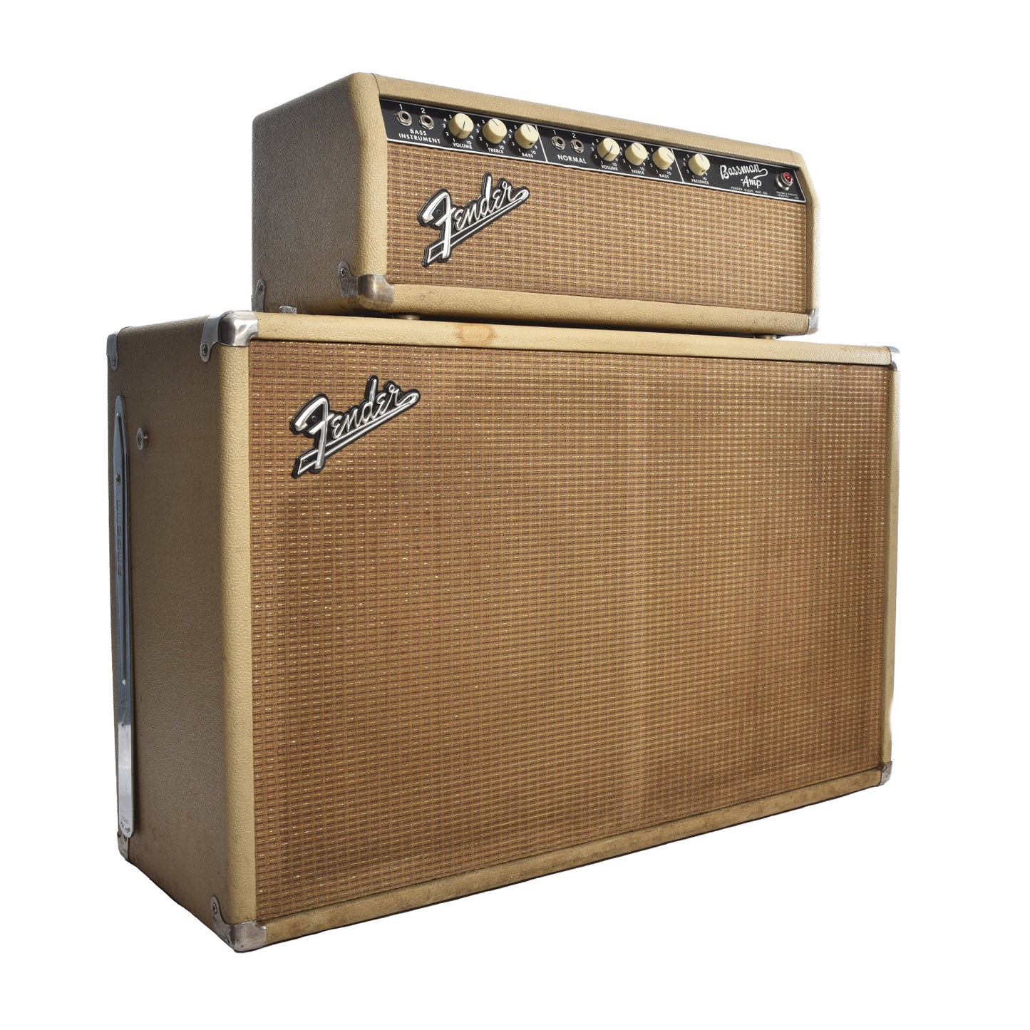 Front and side of Fender Bassman Rig 