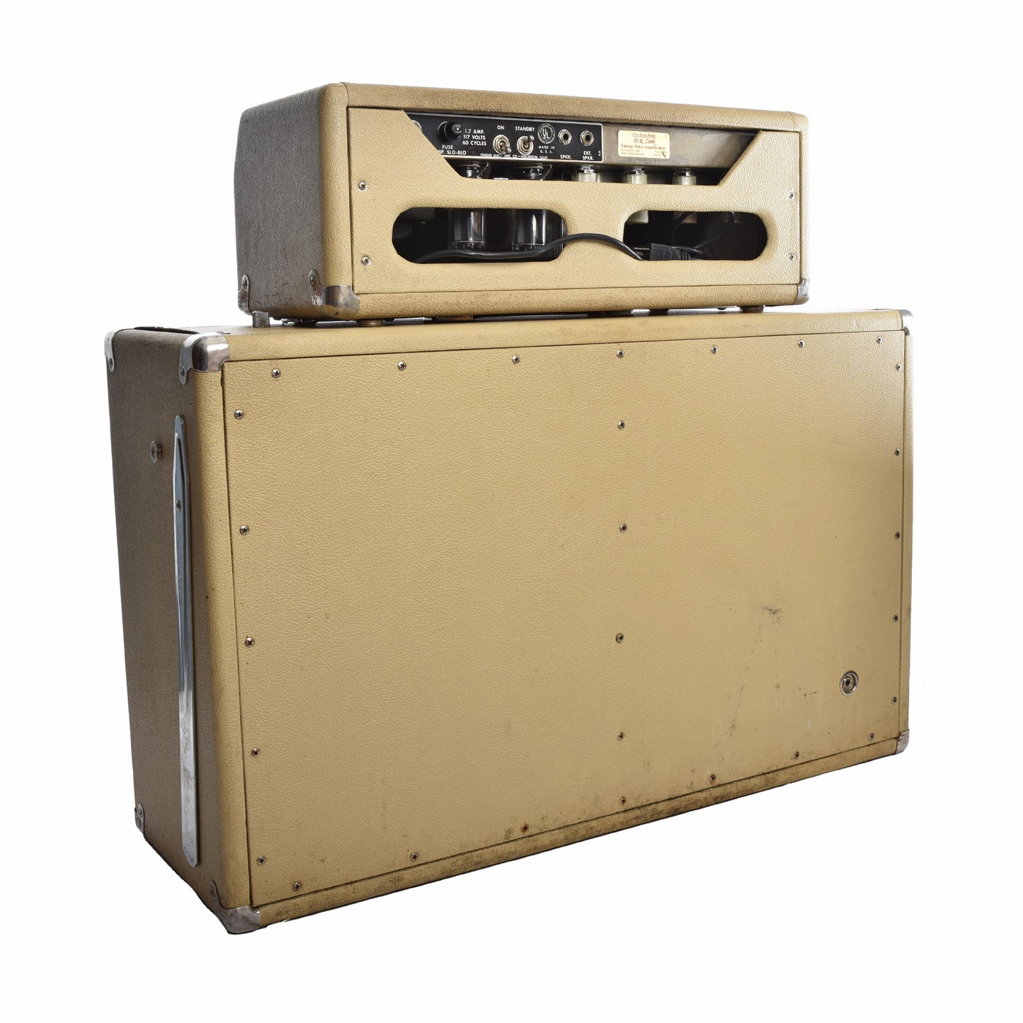 Back and side of Fender Bassman Rig 