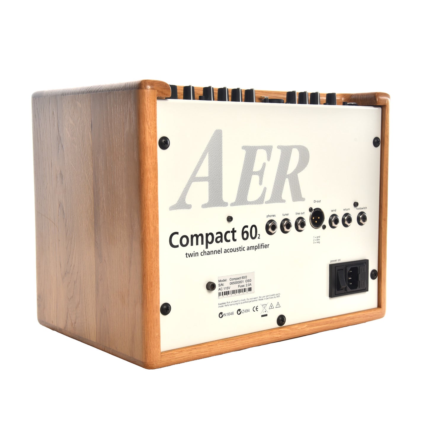 Back and side of AER Compact 60 w/ Hardwood Cab Acoustic Combo Amp