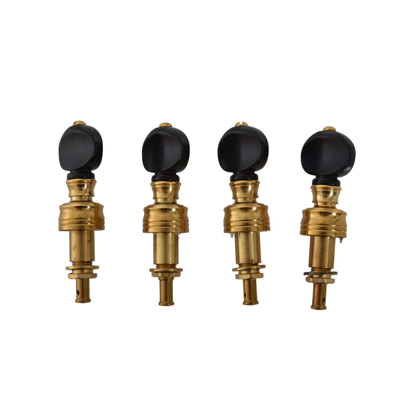 Image 2 of Rickard Cyclone 10:1 Banjo Tuners, Brass/Black Plastic, Set/4