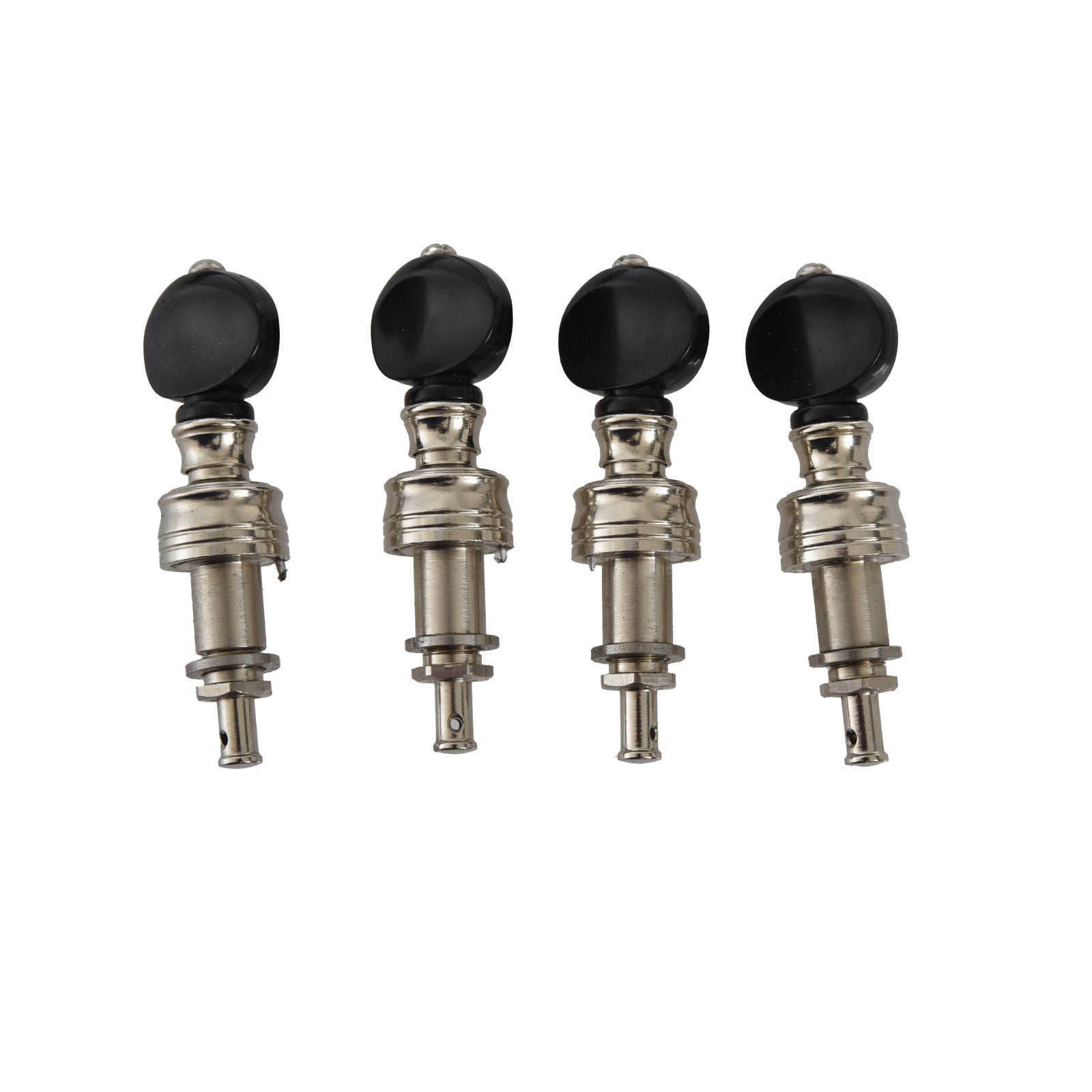 Image 1 of Rickard Cyclone 10:1 Banjo Tuners, Nickel/Black Plastic, Set/4