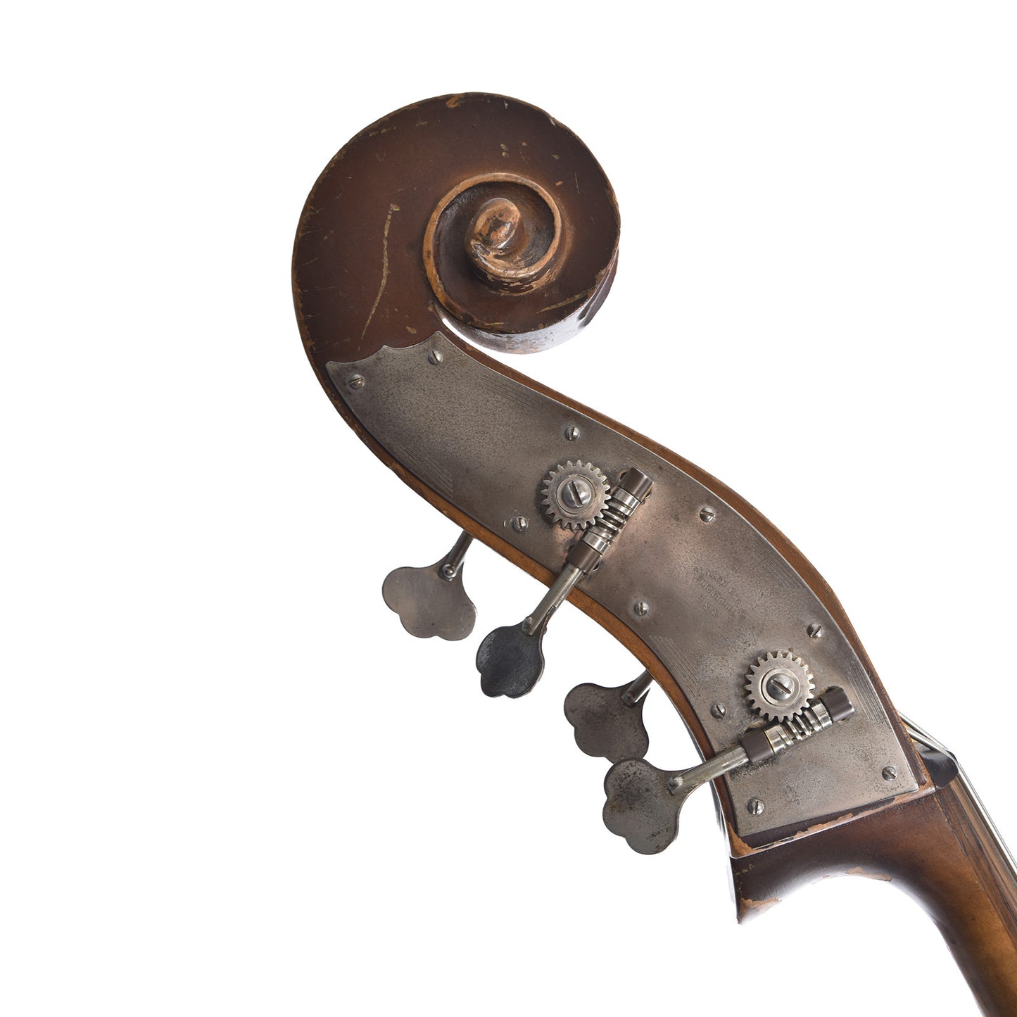 Scroll and tuners of Kay 3/4 Orchestra Upright Bass 