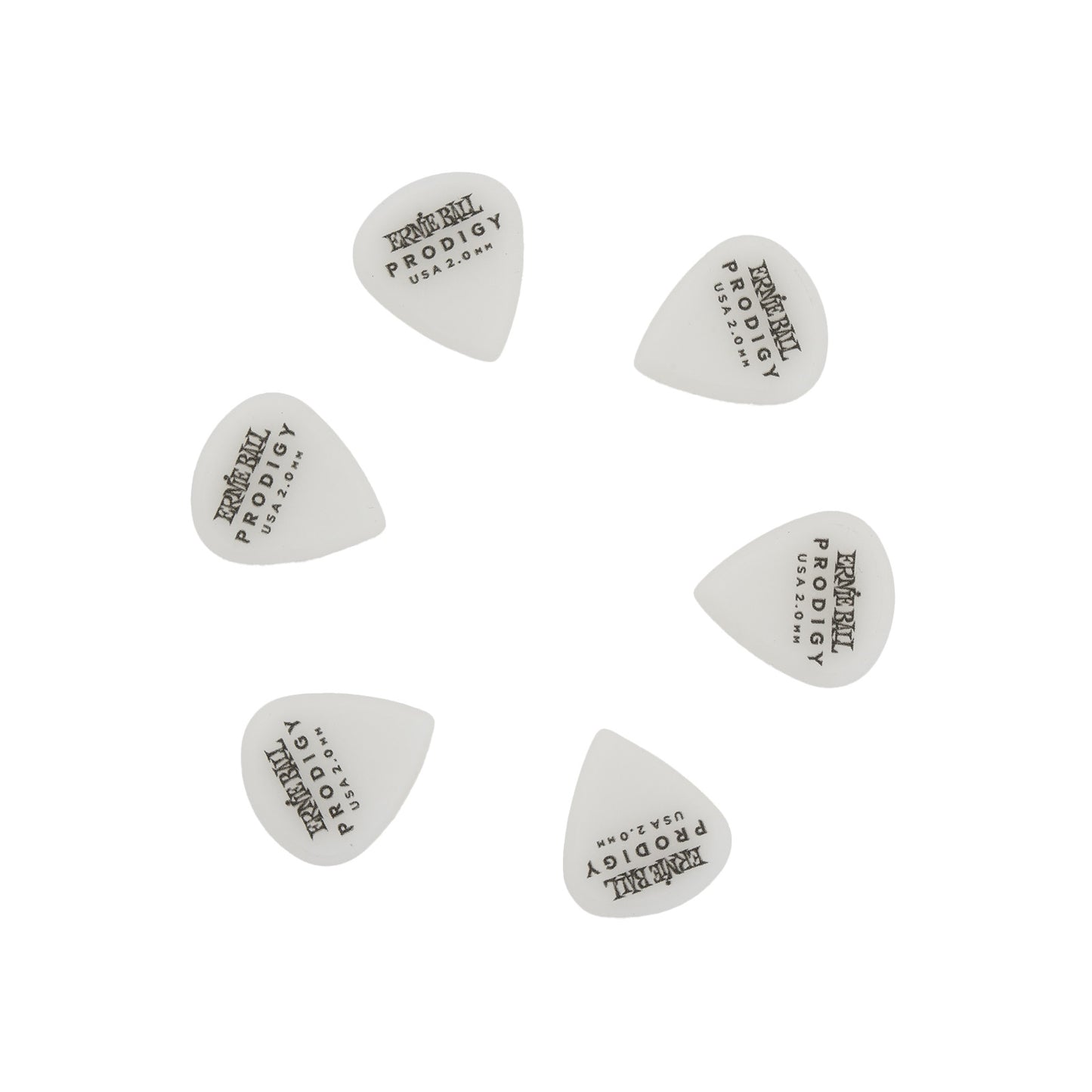 Image 1 of Ernie Ball Prodigy Standard 2.0MM White Guitar Picks, 6 Pack