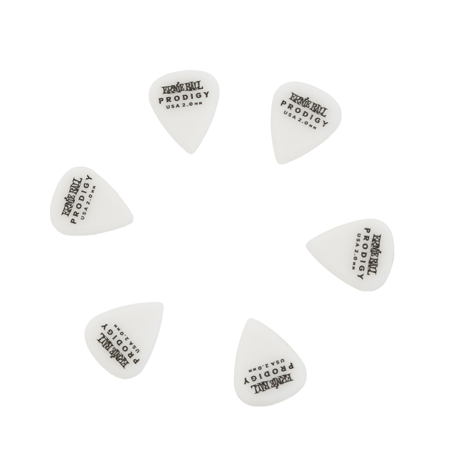 Image 2 of Ernie Ball Prodigy Mini 2.0MM White Guitar Picks, 6 Pack