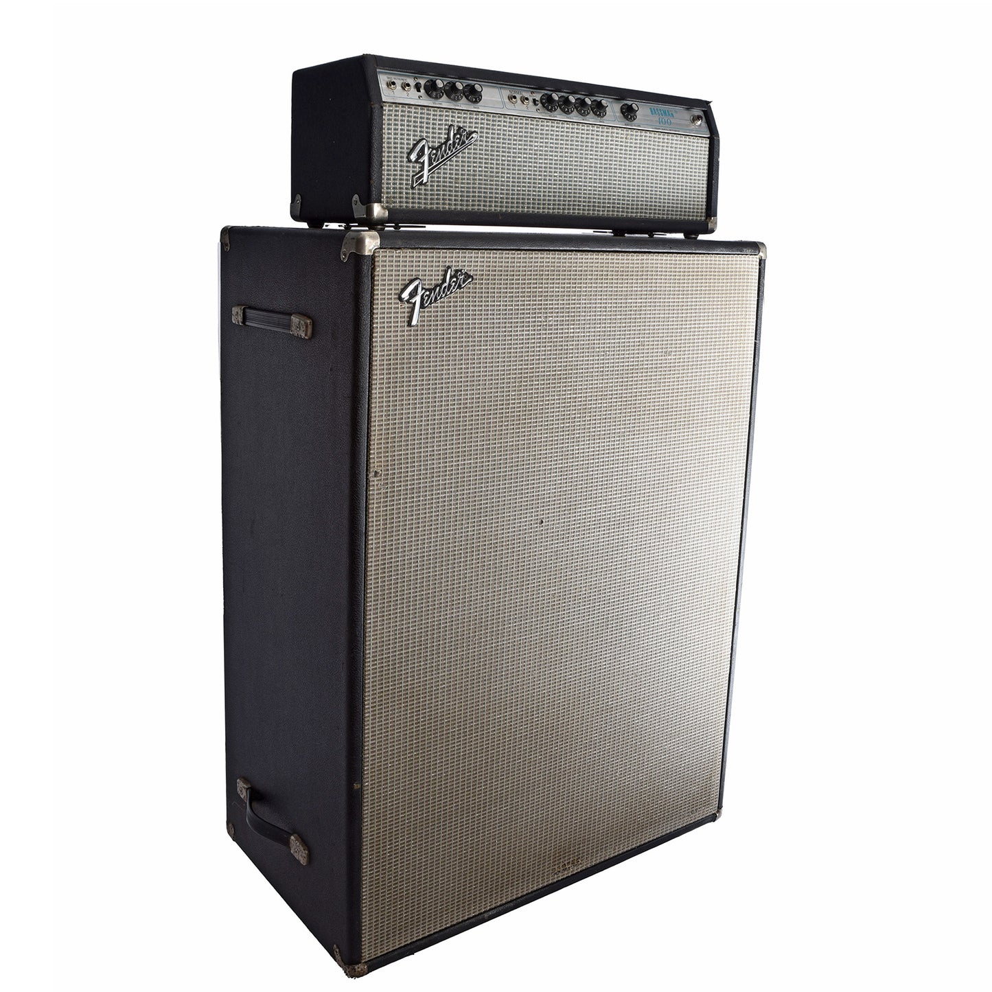 Full front and side of Fender Bassman 100 Rig