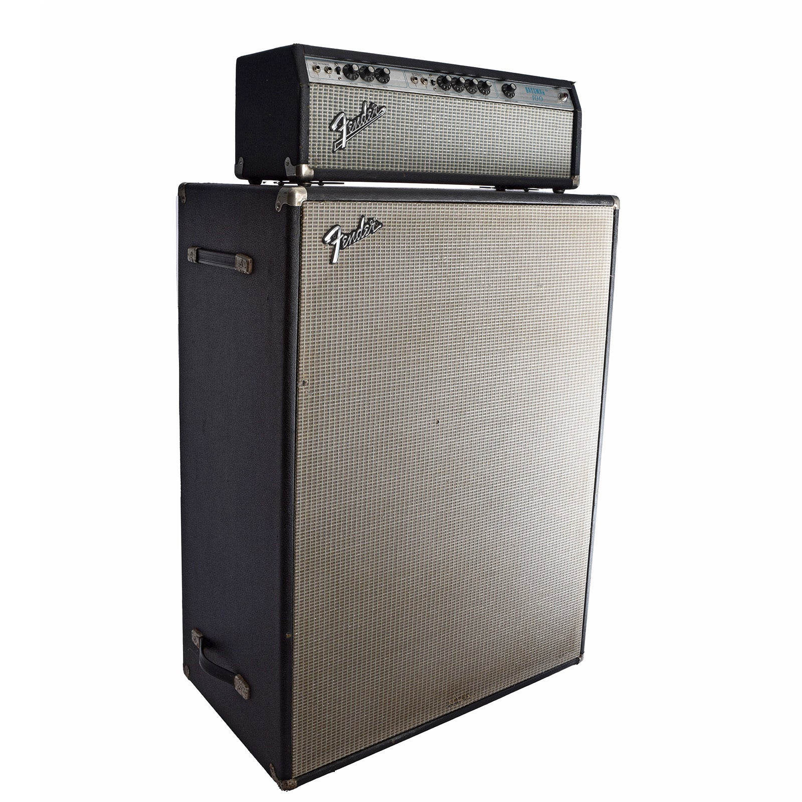 Full front and side of Fender Bassman 100 Rig