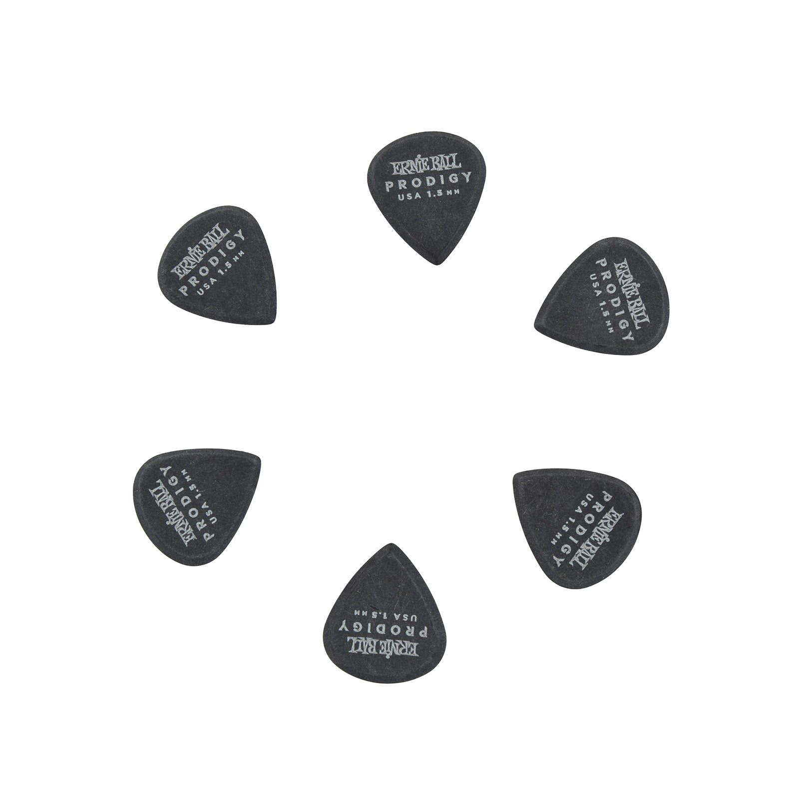 Image 1 of Ernie Ball Prodigy Mini 1.5MM Black Guitar Picks, 6 Pack