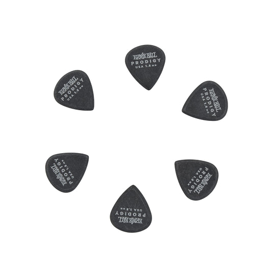 Image 1 of Ernie Ball Prodigy Mini 1.5MM Black Guitar Picks, 6 Pack