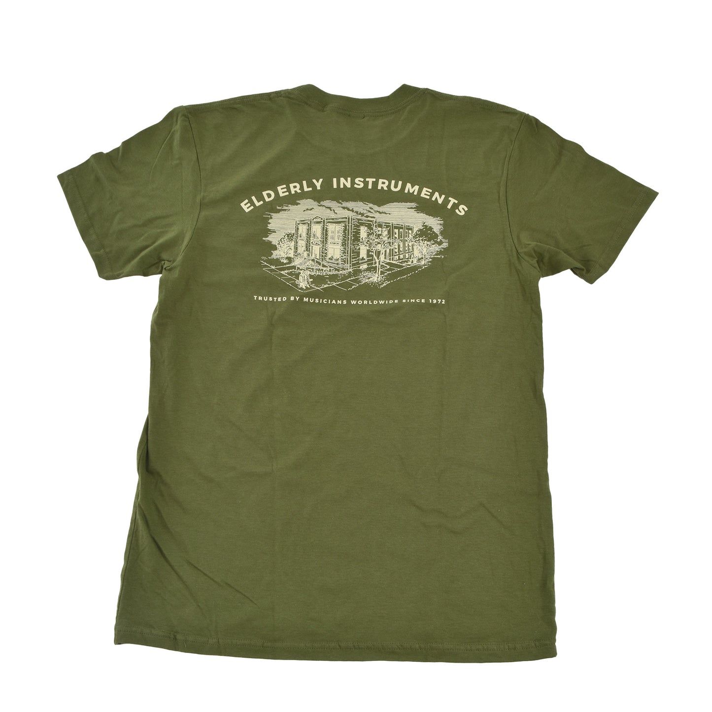 Image 3 of Elderly Instruments New 2-Sided T-Shirt, Olive