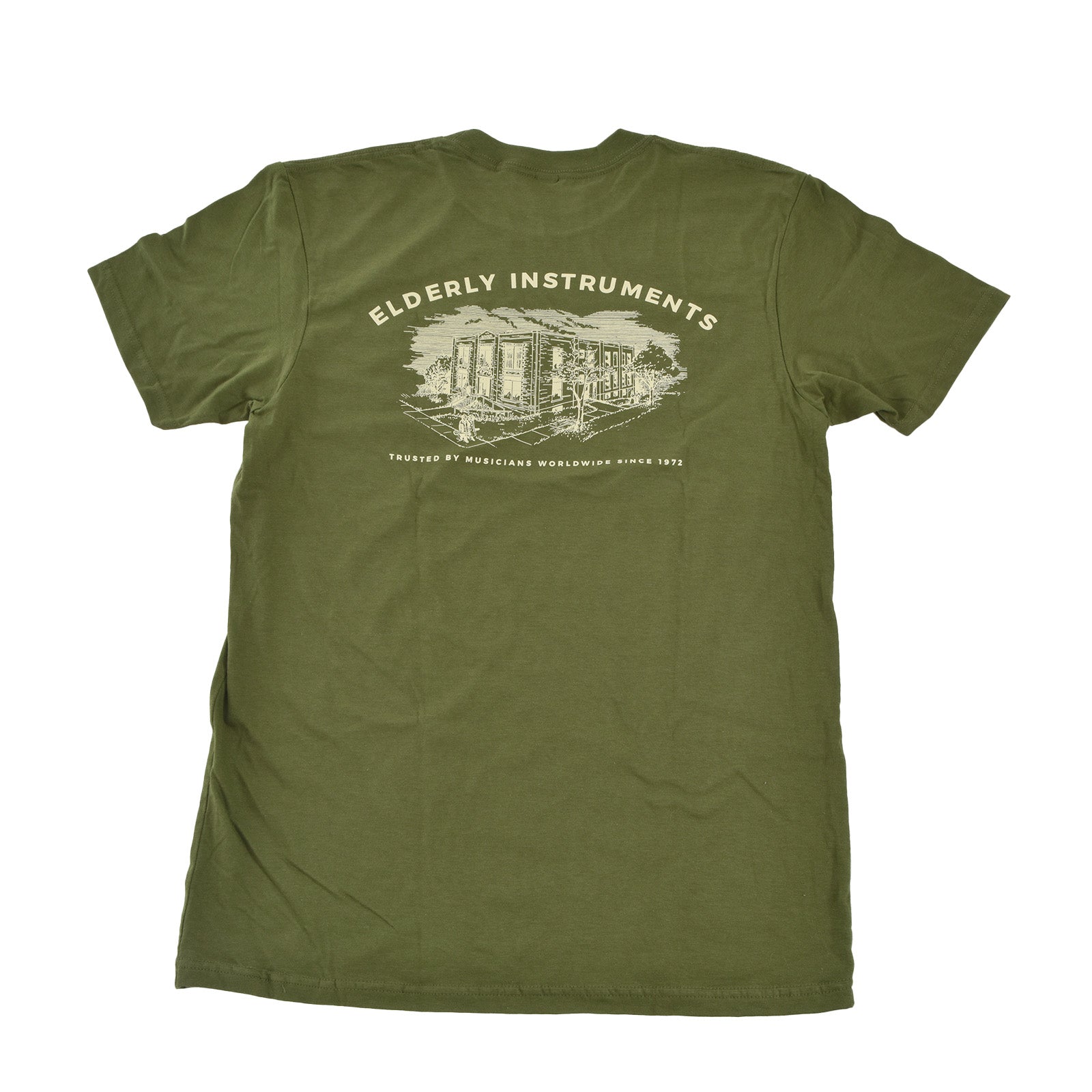 Image 3 of Elderly Instruments New 2-Sided T-Shirt, Olive