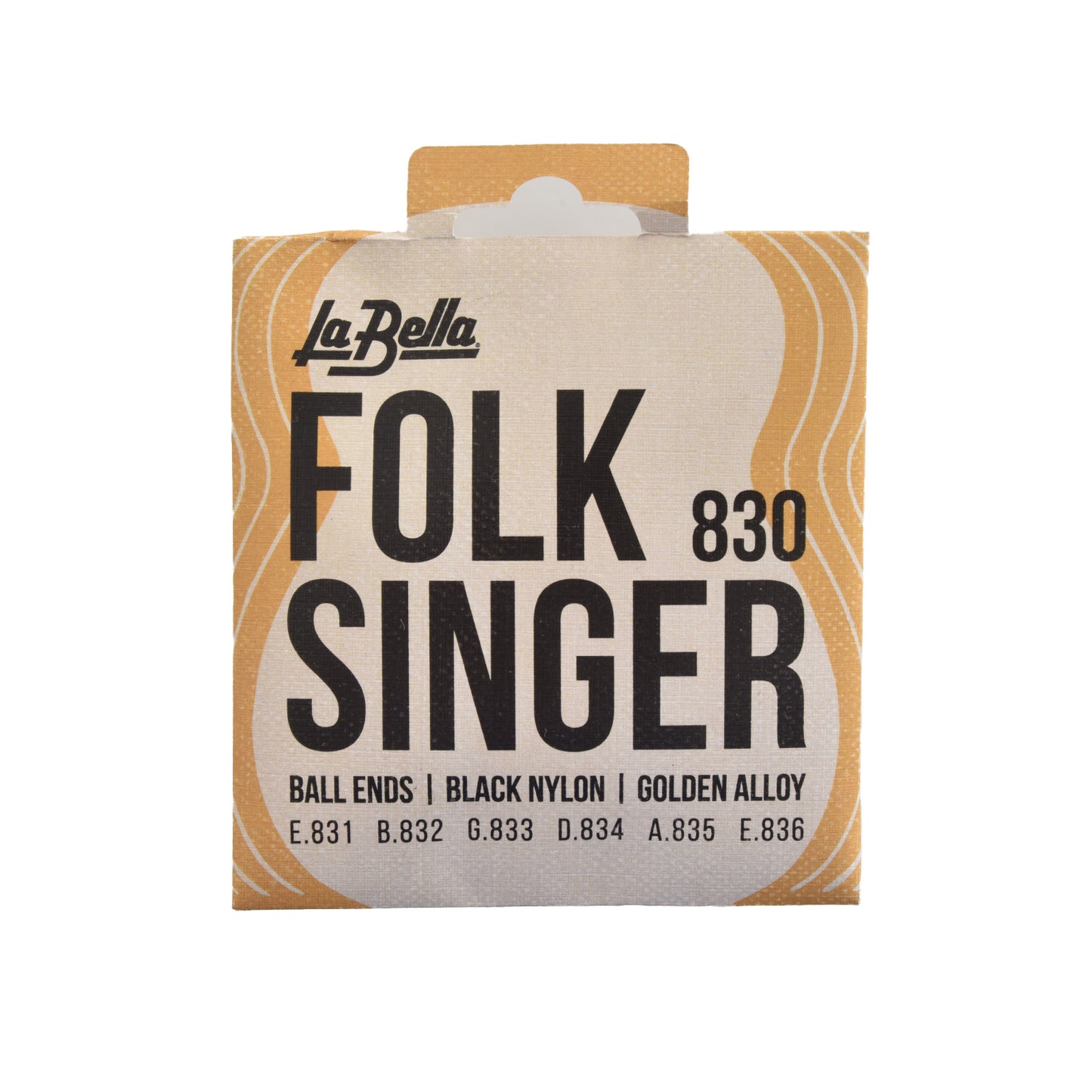 Image 1 of La Bella Set No. 830 Folk Singer Black Nylon Acoustic Guitar  Strings