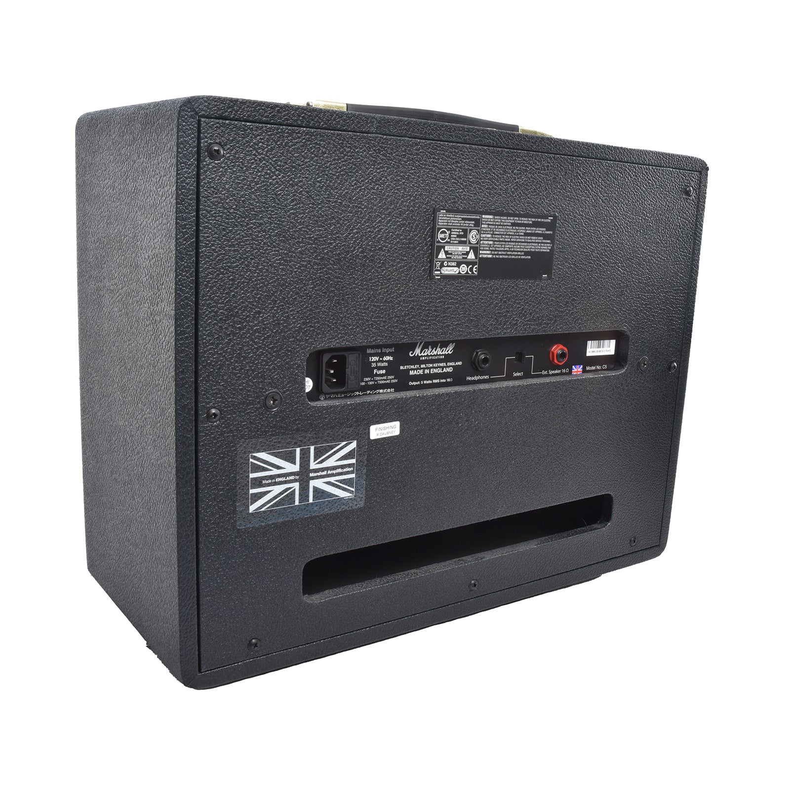 Back and side of Marshall Class 5 Combo Amplifier 