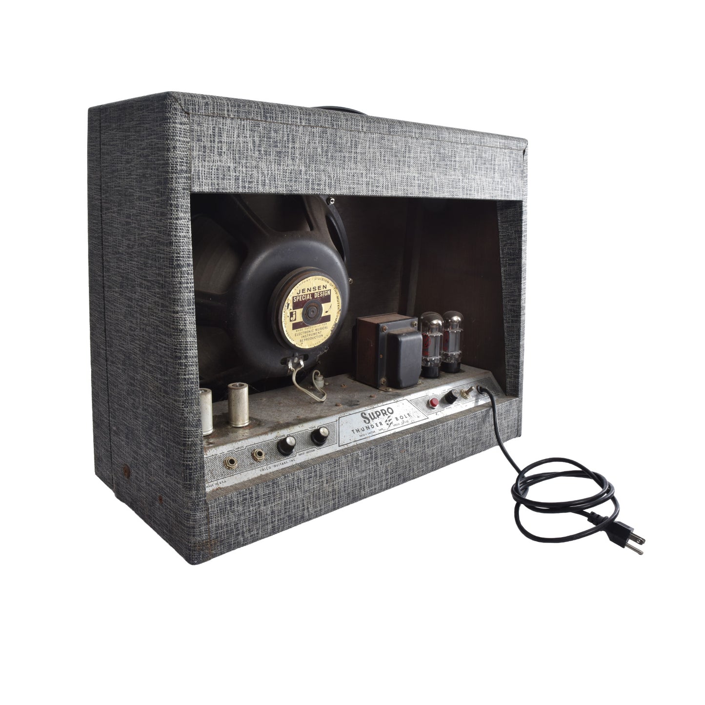 Back and side of Supro Thunderbolt S6420 Combo Amp 