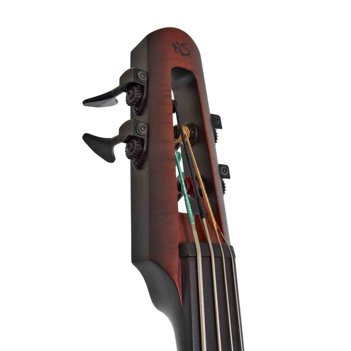 Front headstock of NS Design NXT Upright Fretless Electric Bass