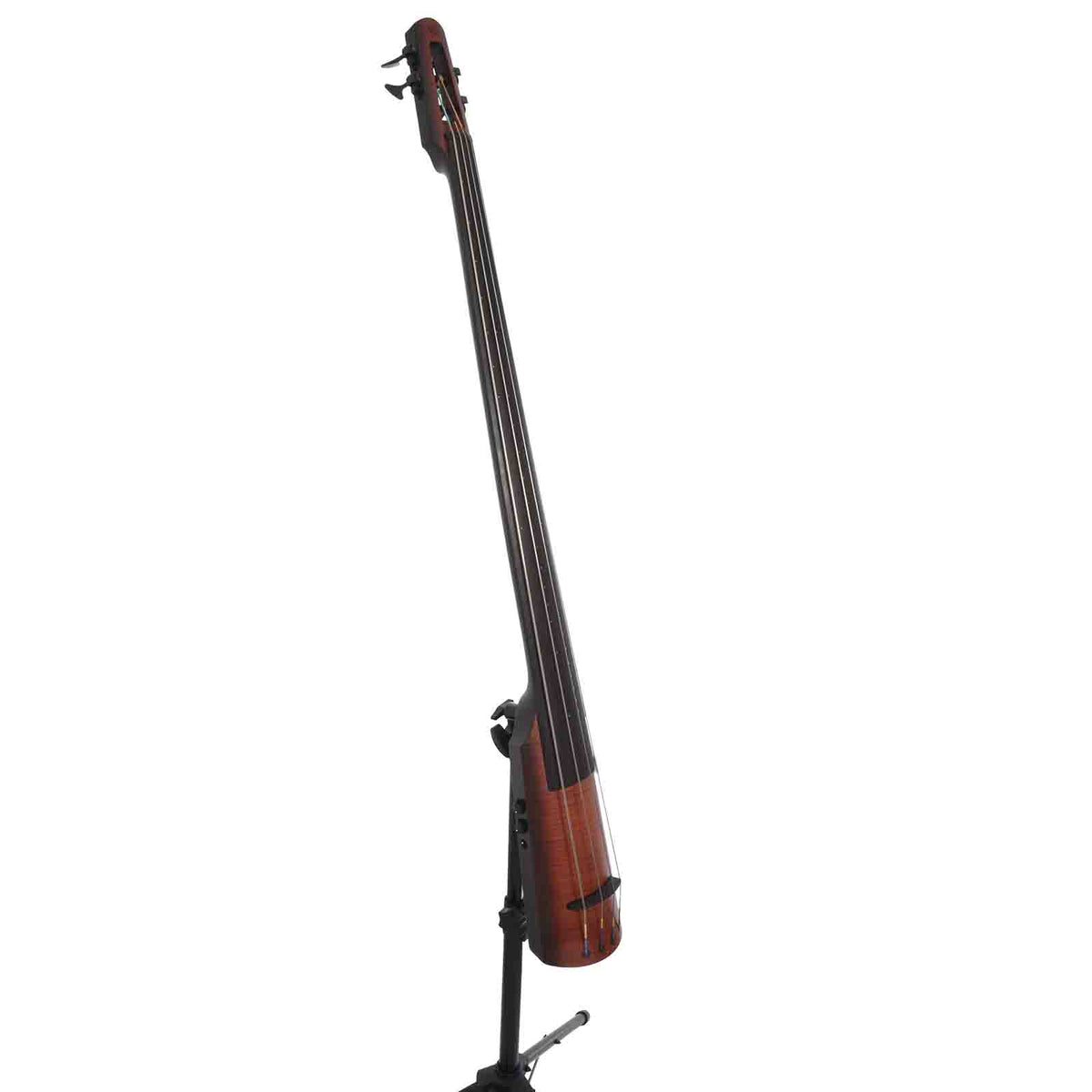 Full front and side of NS Design NXT Upright Fretless Electric Bass