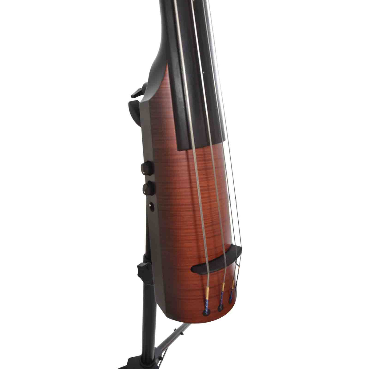Front and side of NS Design NXT Upright Fretless Electric Bass