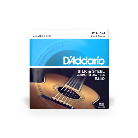 D'Addario EJ40 Silk & Steel Light Gauge Acoustic Guitar Strings