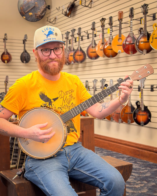 Showroom photo of Pisgah Woodchuck 12" Openback Banjo & Gigbag