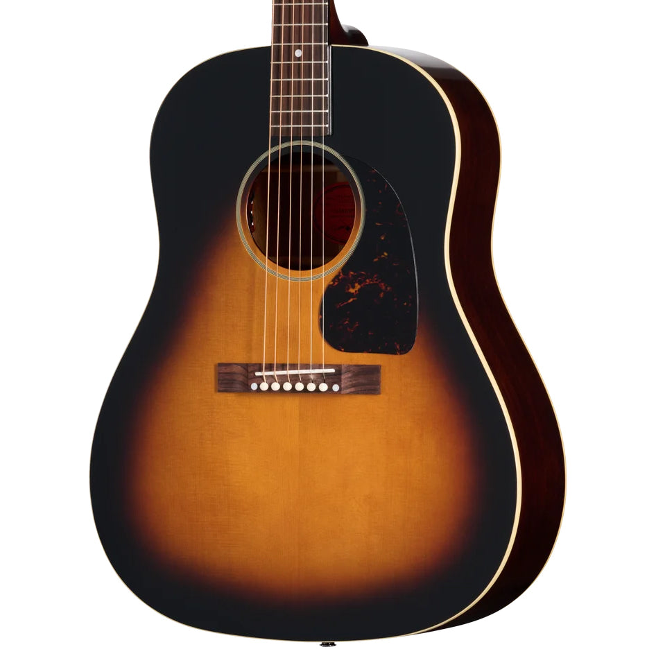 Front of Epiphone 1942 Banner J-45 Acoustic Guitar & Case, Vintage Sunburst