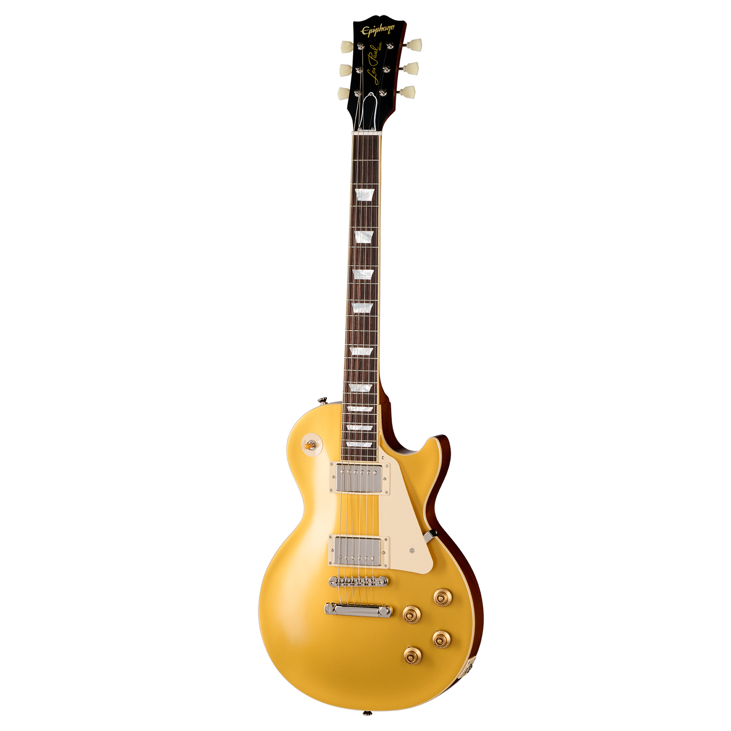 Full Front of Epiphone 1957 Les Paul Goldtop Reissue Electric Guitar & Case, Double Gold