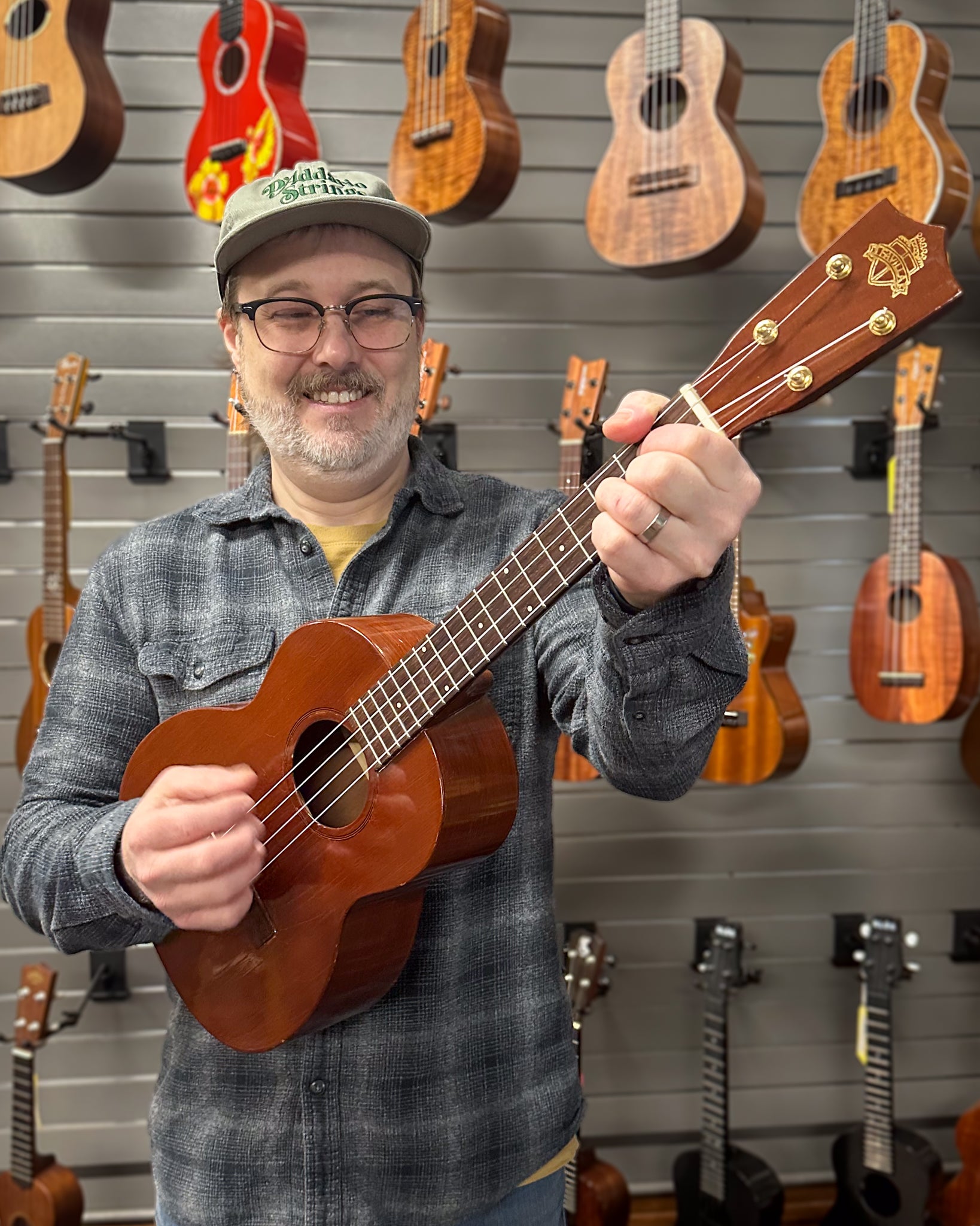 Showroom photo of Favilla B-2 Baritone Ukulele (c. 1960)