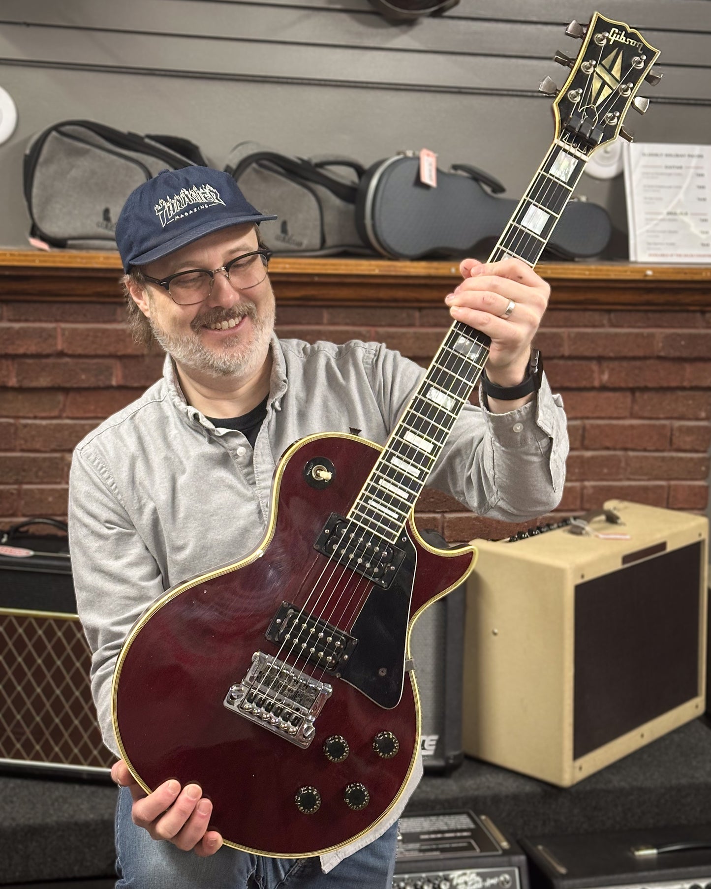 Showroom photo of Gibson Les Paul Custom Electric Guitar (1980)
