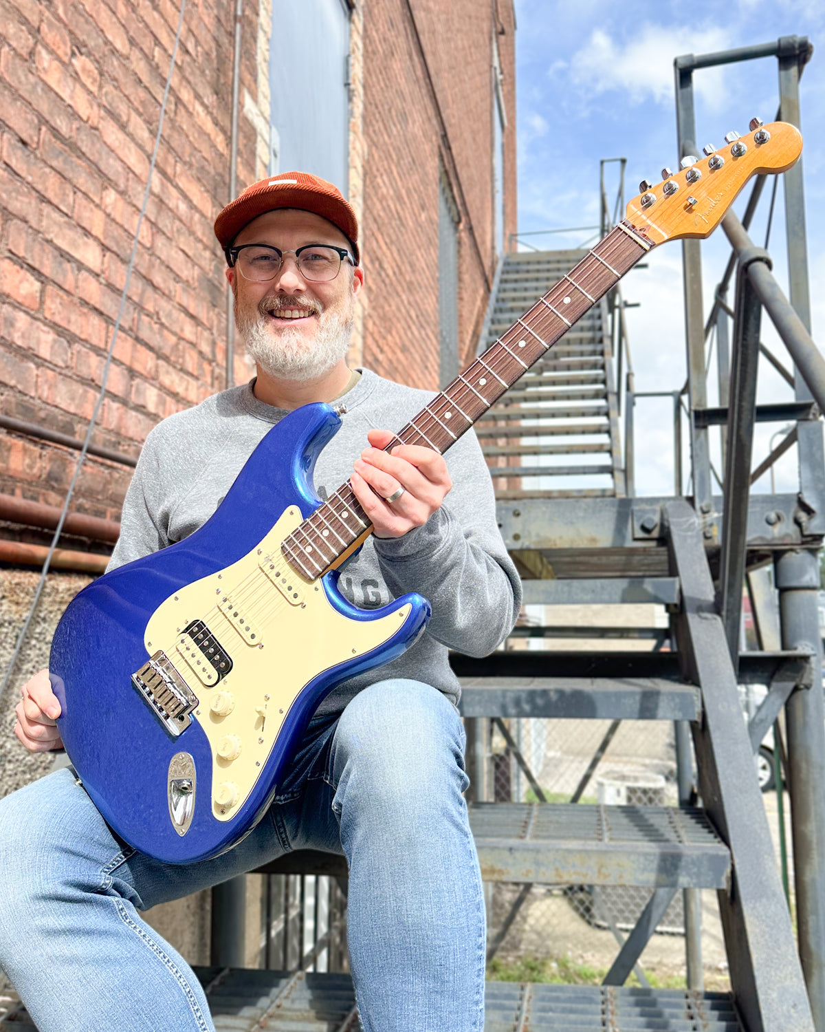 Showroom photo of Fender American Ultra Stratocaster HSS Electric Guitar (2022)