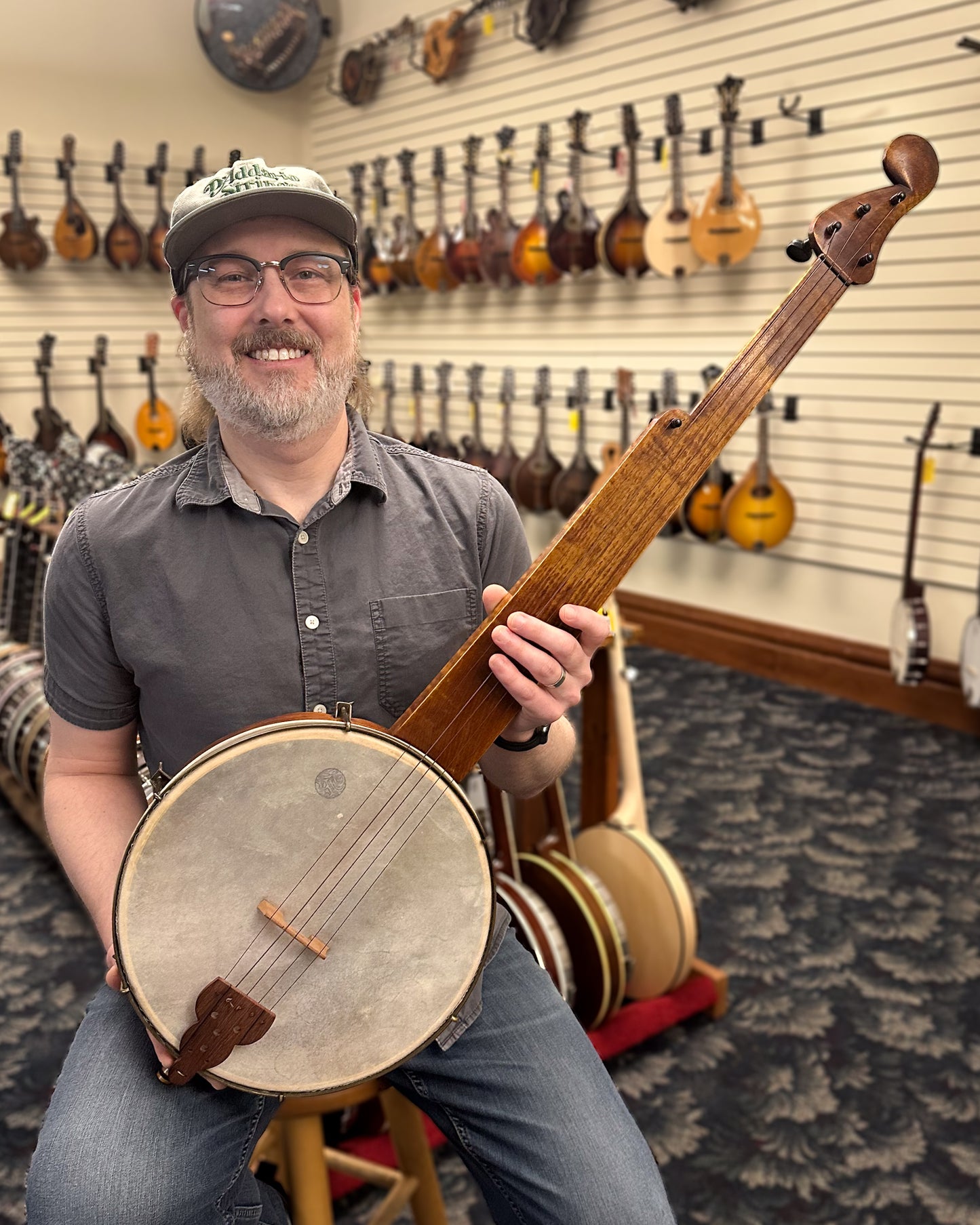 Showroom photo of J.J. Hartel Joel W. Sweeney Minstrel Banjo (2014)