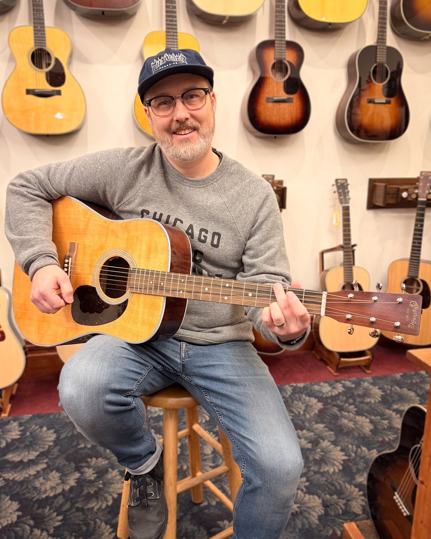 showroom photo of Martin DE Retro Plus Granadillo Guitar & Gigbag