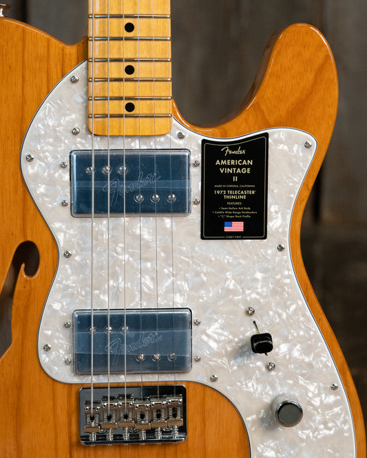 Showroom photo of Fender American Vintage II 1972 Telecaster Thinline, Aged Natural