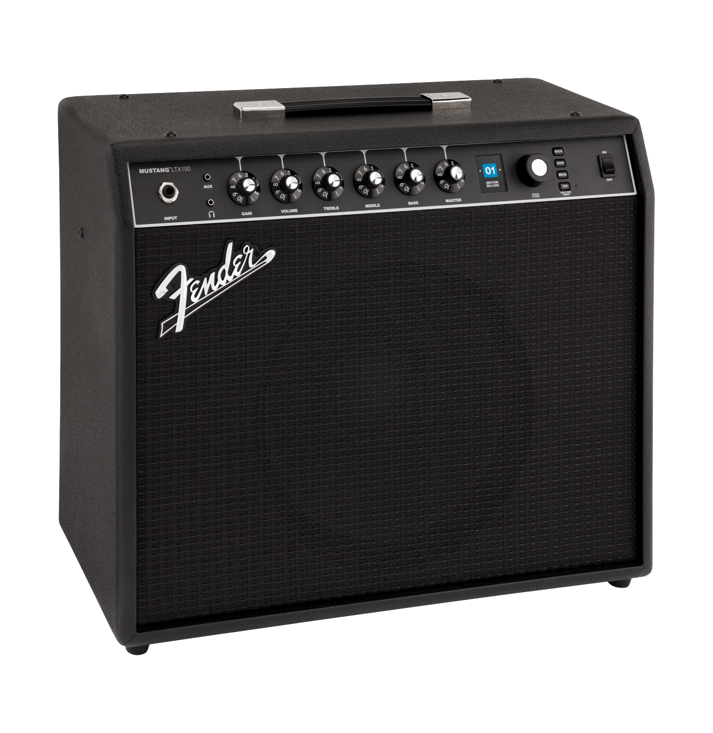Front and Side of Fender Mustang LTX100 Electric Guitar Amplifier