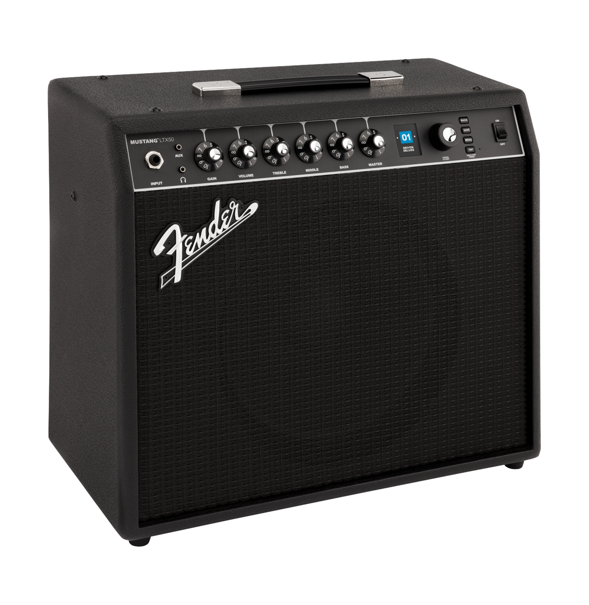 Front and side of Fender Mustang LTX50 Guitar Amplifier