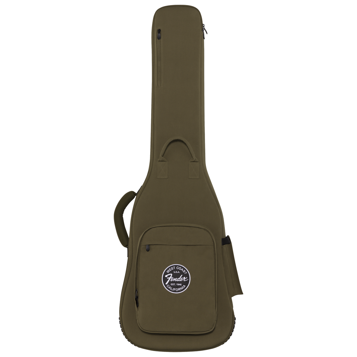 Full front of Fender Troubadour™ Electric Bass Gig Bag, Olive Green