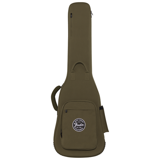 Full front of Fender Troubadour™ Electric Bass Gig Bag, Olive Green