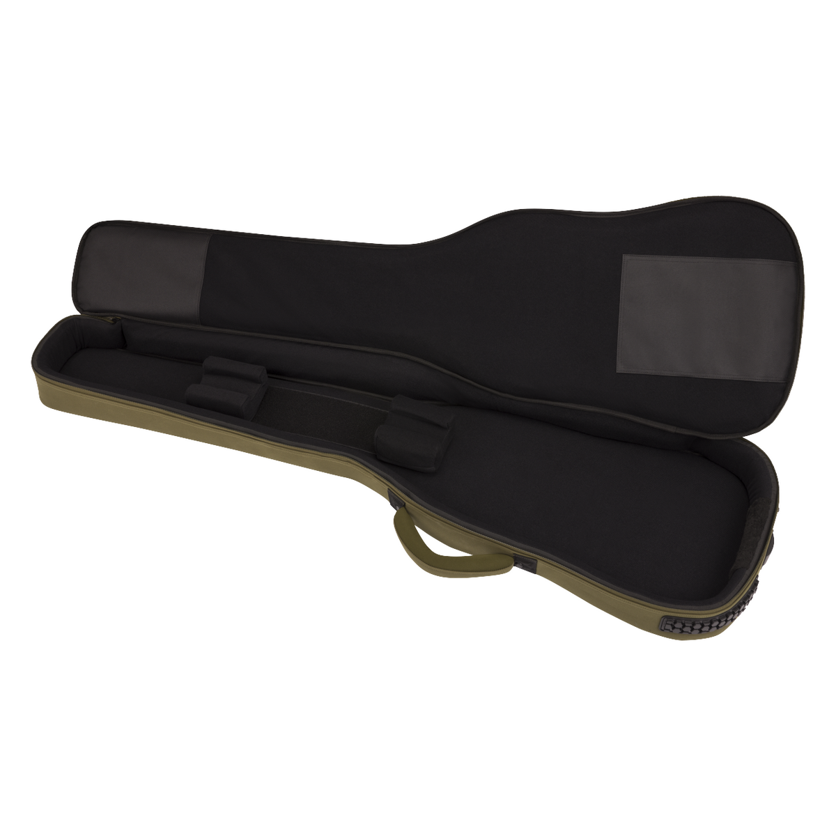 Interior of Fender Troubadour™ Electric Bass Gig Bag, Olive Green