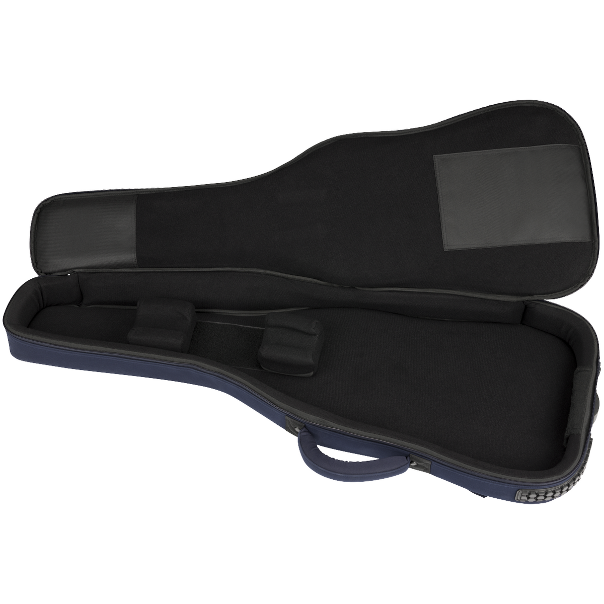 Interior of Fender Troubadour™ Electric Guitar Gig Bag, Navy Blue