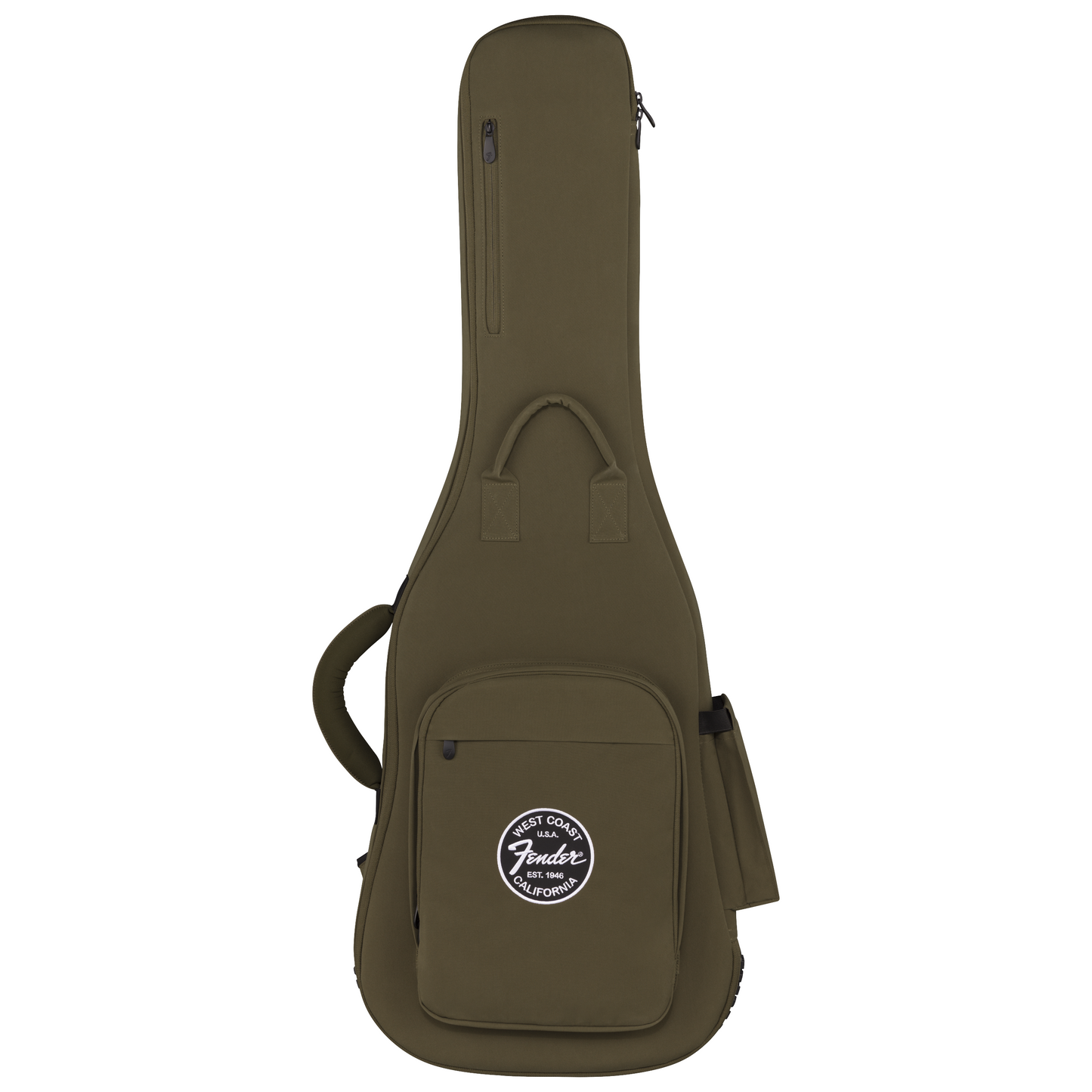 Front of Fender Troubadour™ Electric Guitar Gig Bag, Olive Green