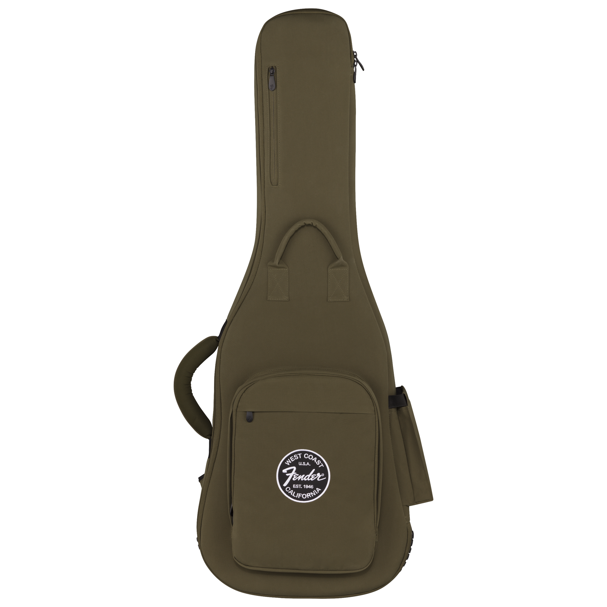 Front of Fender Troubadour™ Electric Guitar Gig Bag, Olive Green