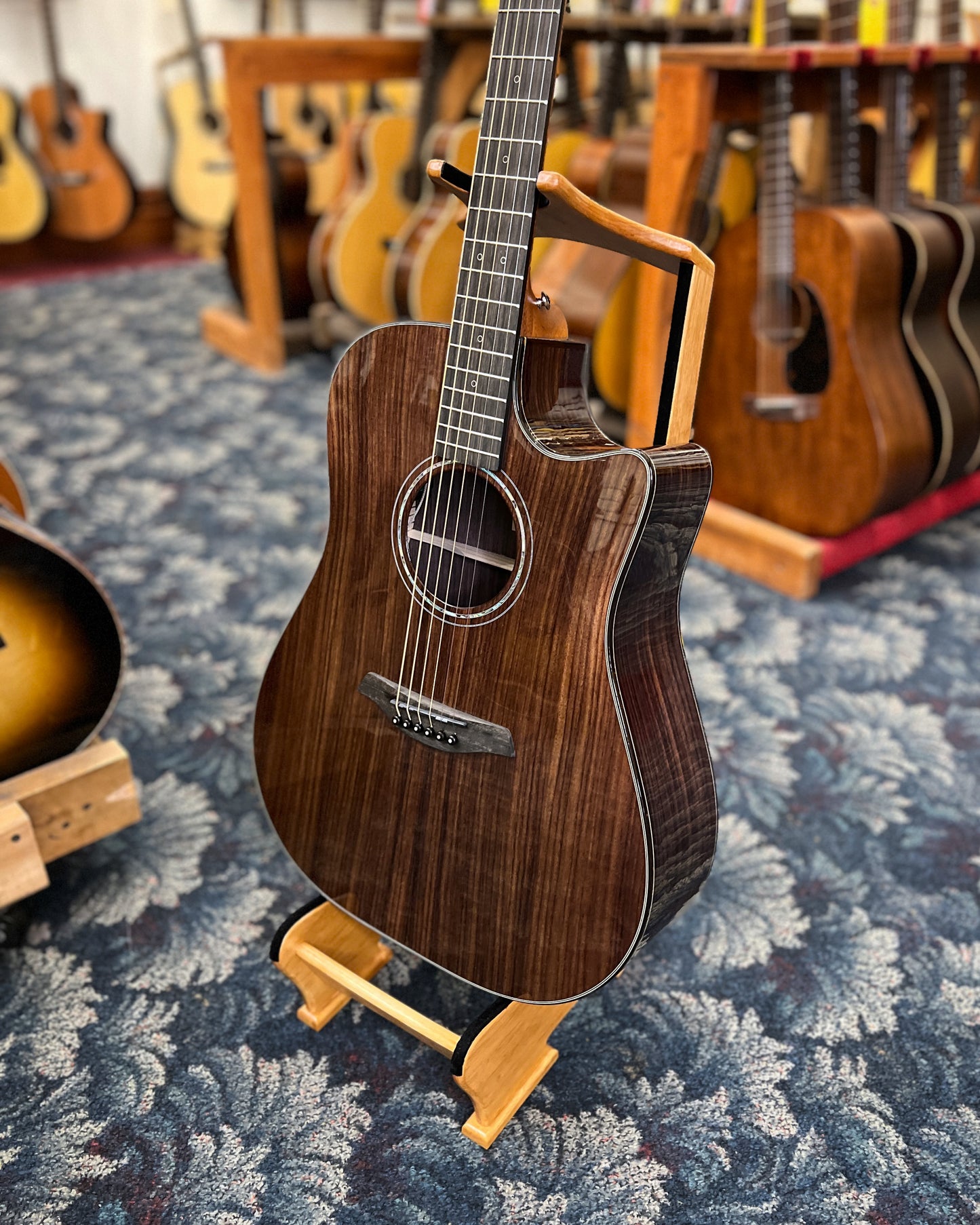 Showroom photo of Furch New Old Stock Dark Yellow Dc-RR SPA Dreadnought Acoustic Guitar with Older CNR System® Neck Design