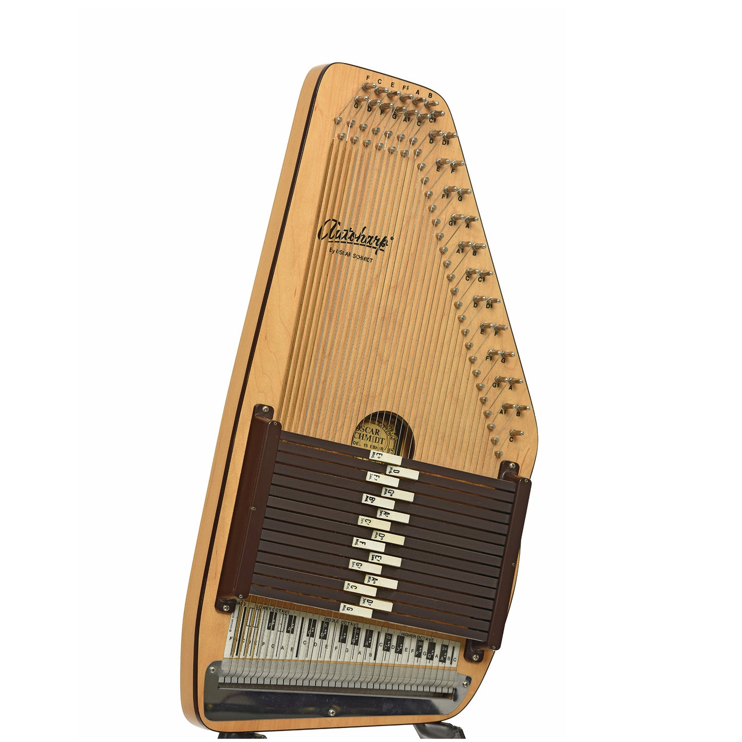 Front and side of Oscar Schmidt Model 15 EBH/R N Autoharp