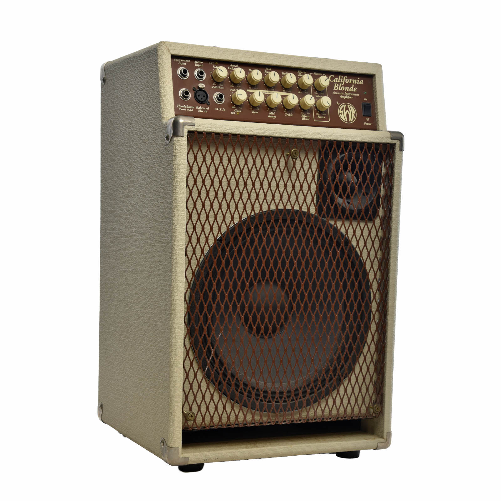 Front and side of SWR California Blonde Acoustic Combo Amp