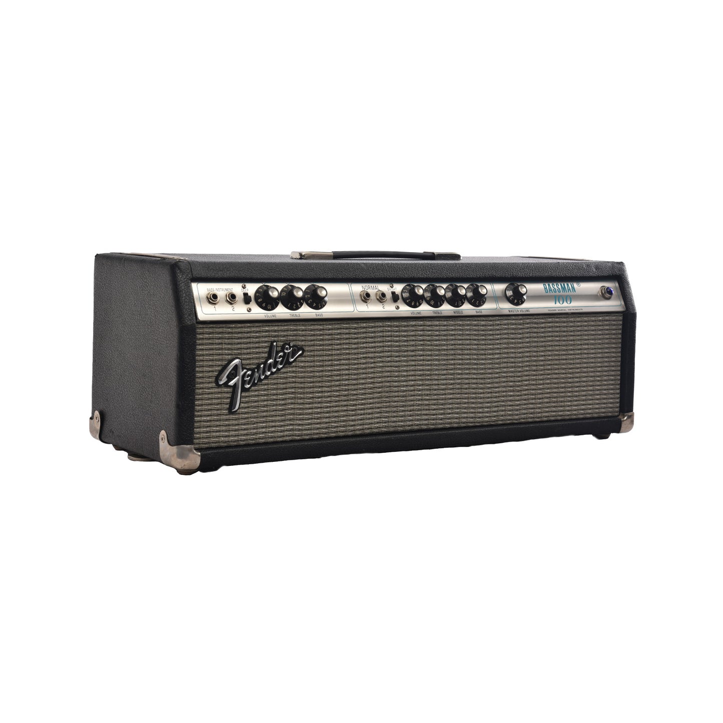 Front and side of Fender Bassman 100 Bass Head