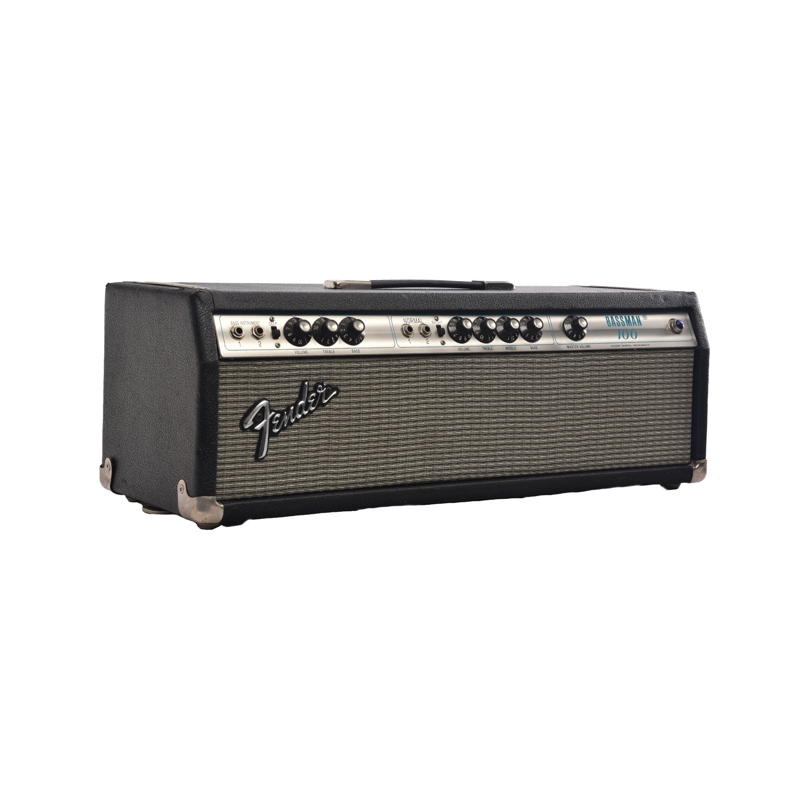 Front and side of Fender Bassman 100 Bass Head