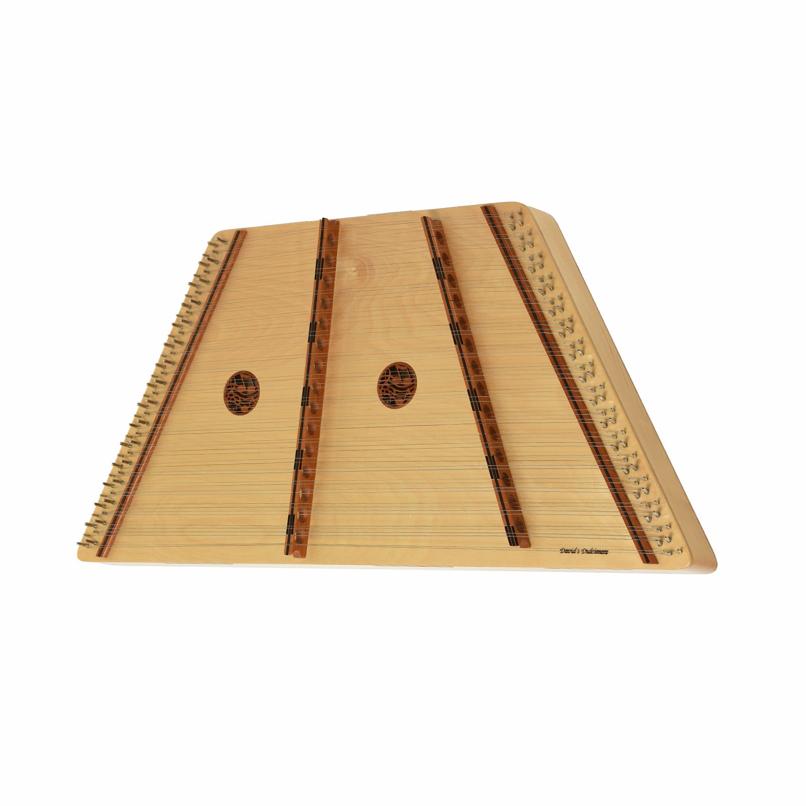 Front and side of David's Dulcimers Spinet Hammered Dulcimer