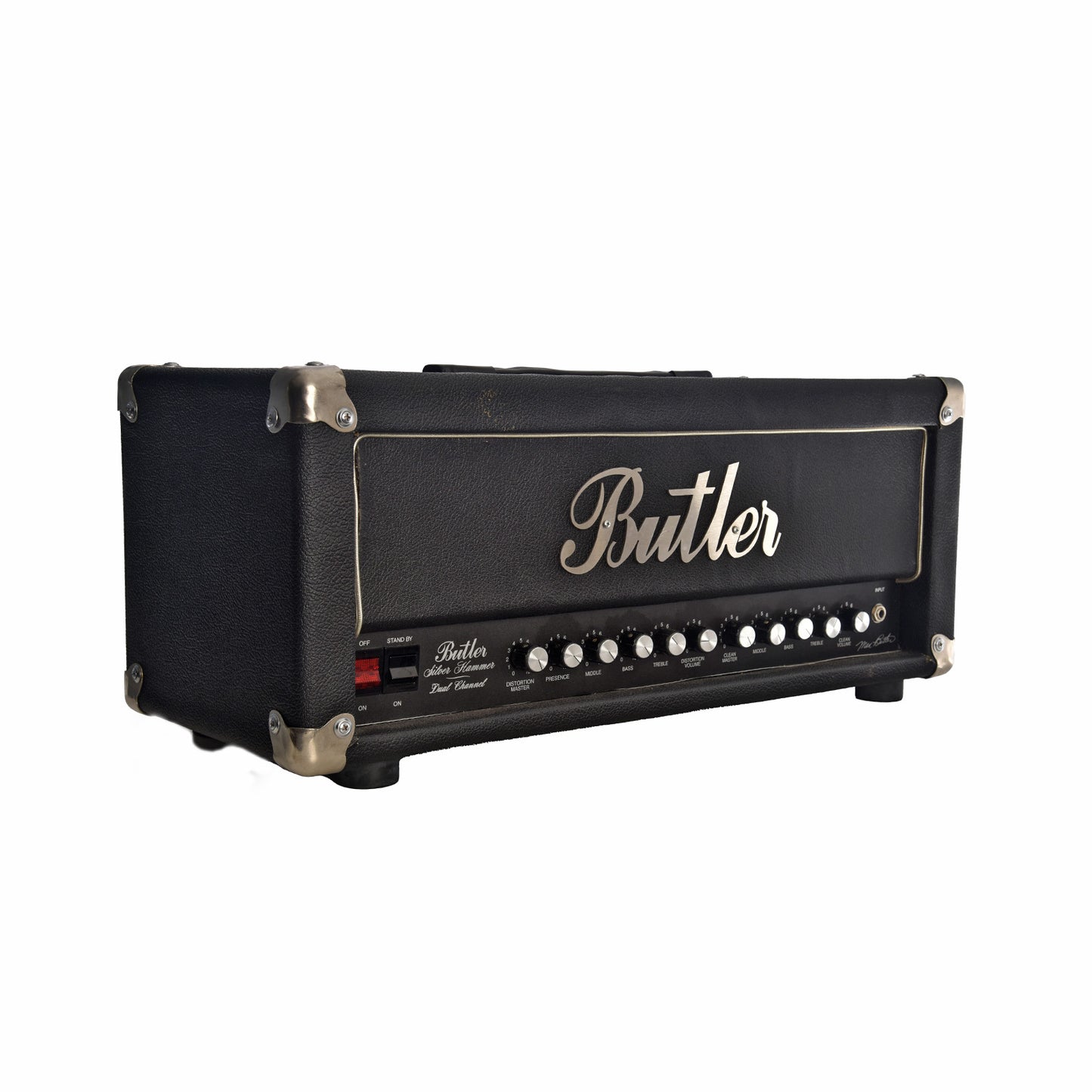 Front and side of Butler Silver Hammer Amplifier Head
