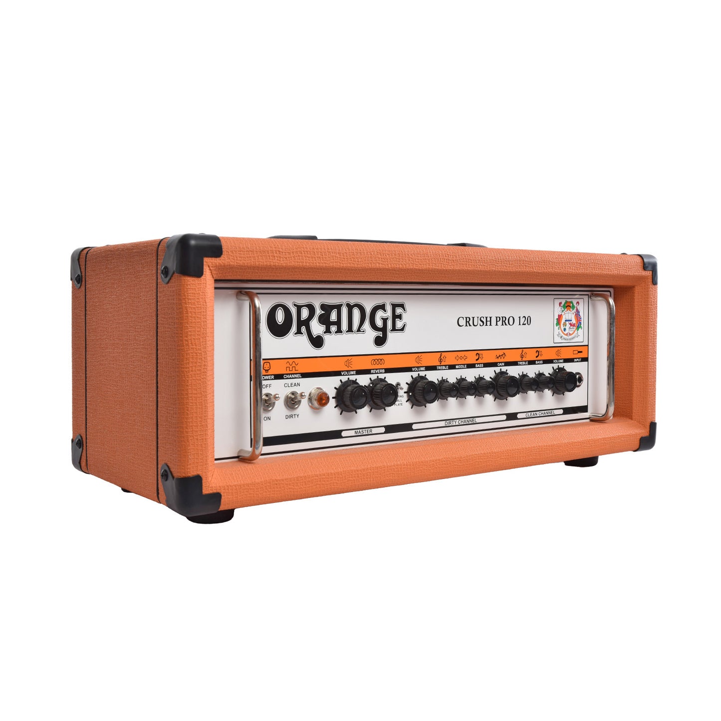 Front and side of Orange Crush Pro 120 Guitar Amp Head  