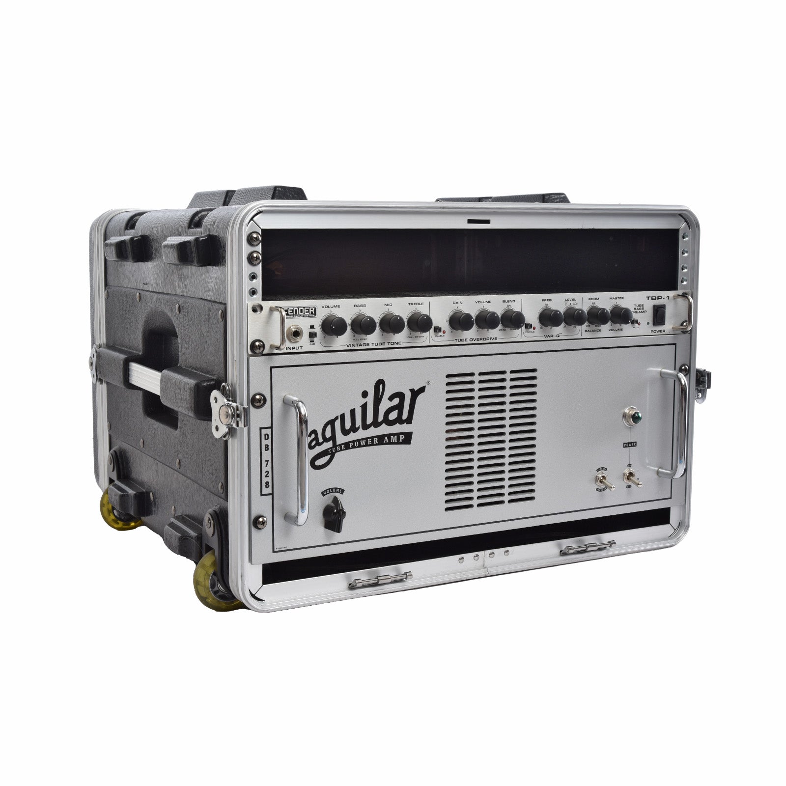 Front and side of Fender/Aguilar Monster Bass Head